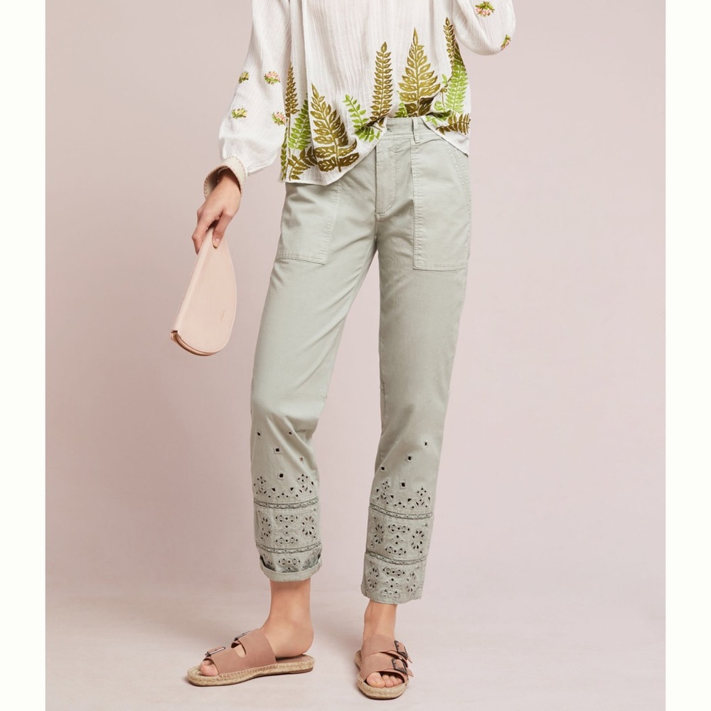 Anthropologie Eyelet Wanderer Utility Pants